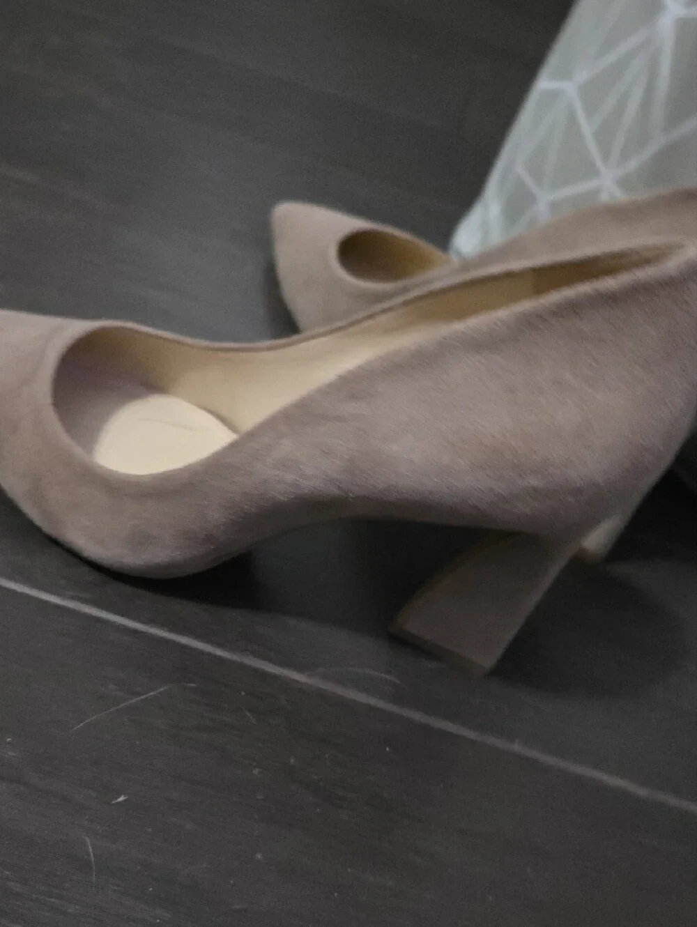Vince Camuto Taupe Suede Pointed Toe Pumps